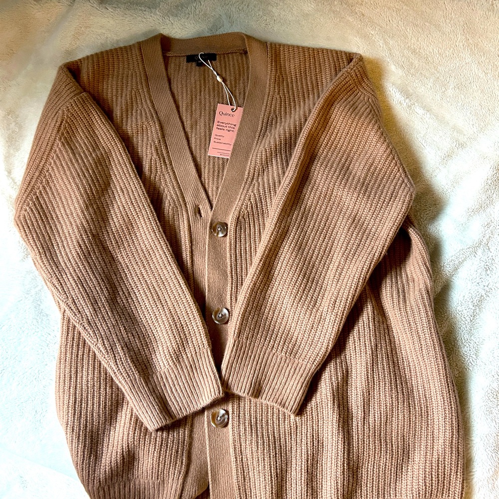 Mongolian Cashmere Oversized Boyfriend Cardigan Sweater